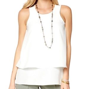 DG2 by Diane Gilman Sleeveless Layered‎ White Blouse